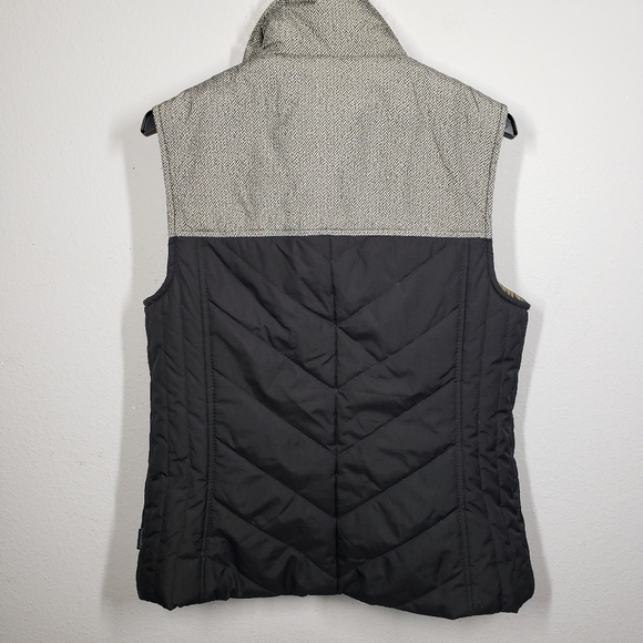G.H. Bass & Co. Lightweight Black and Houndstooth Vest Sherpa collar size small - Picture 3 of 8